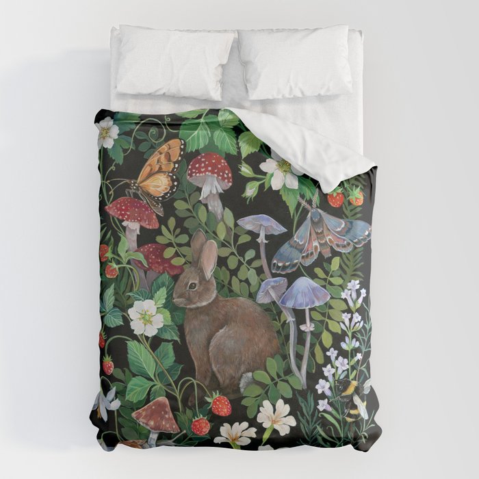 Rabbit and Strawberry Garden Duvet Cover Gallery Image 6