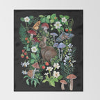 Rabbit and Strawberry Garden Throw Blanket Gallery Image 2