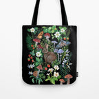 Rabbit and Strawberry Garden Tote Bag Gallery Image 1