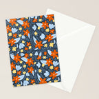 Red and yellow flowers pattern Stationery Card Gallery Image 2