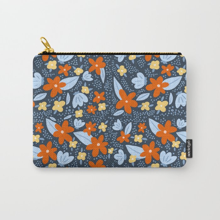 Red and yellow flowers pattern Carry All Pouch Gallery Image 1