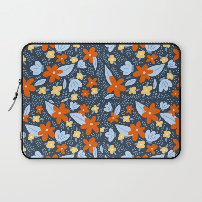 Red and yellow flowers pattern Laptop Sleeve Gallery Image 1