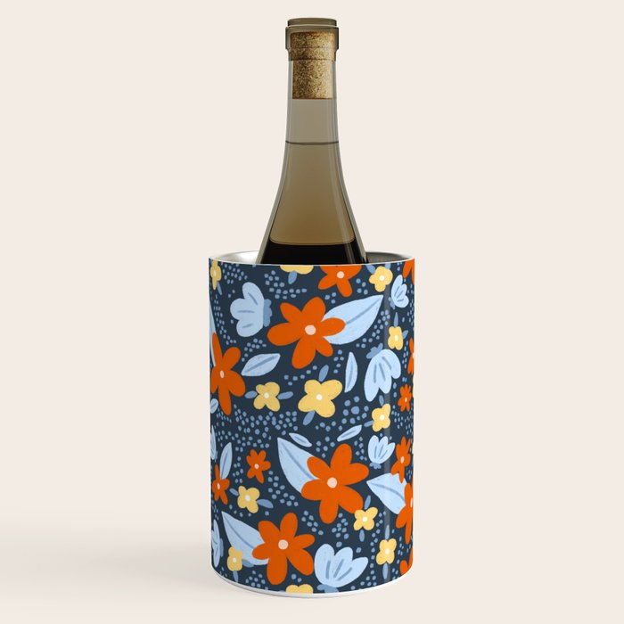 Red and yellow flowers pattern Wine Chiller Gallery Image 2