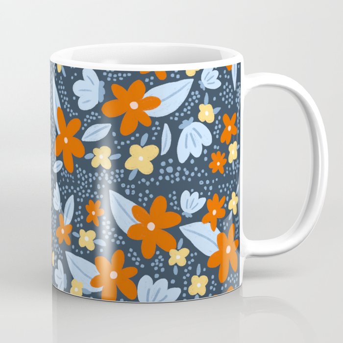 Red and yellow flowers pattern Coffee Mug Gallery Image 1