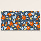 Red and yellow flowers pattern Desk Mat Gallery Image 3
