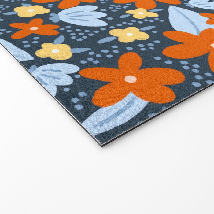 Red and yellow flowers pattern Welcome Mat Gallery Image 2