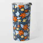 Red and yellow flowers pattern Travel Mug Gallery Image 2