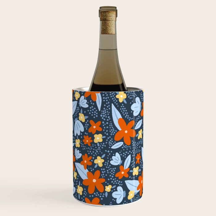 Red and yellow flowers pattern Wine Chiller Gallery Image 1