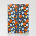 Red and yellow flowers pattern Stationery Card Gallery Image 2