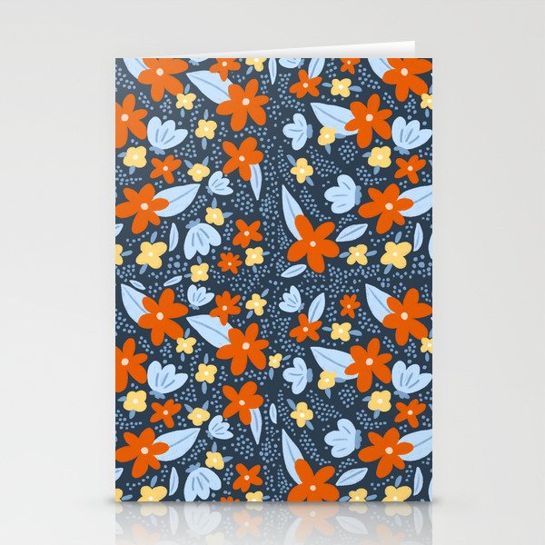 Red and yellow flowers pattern Stationery Card Gallery Image 2