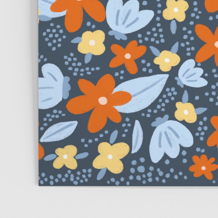 Red and yellow flowers pattern Poster Gallery Image 3