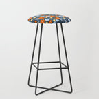 Red and yellow flowers pattern Stool Gallery Image 1