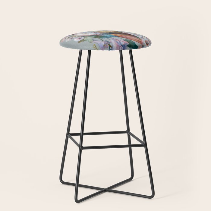 Floral Peacock Garden Stool Gallery Image 1