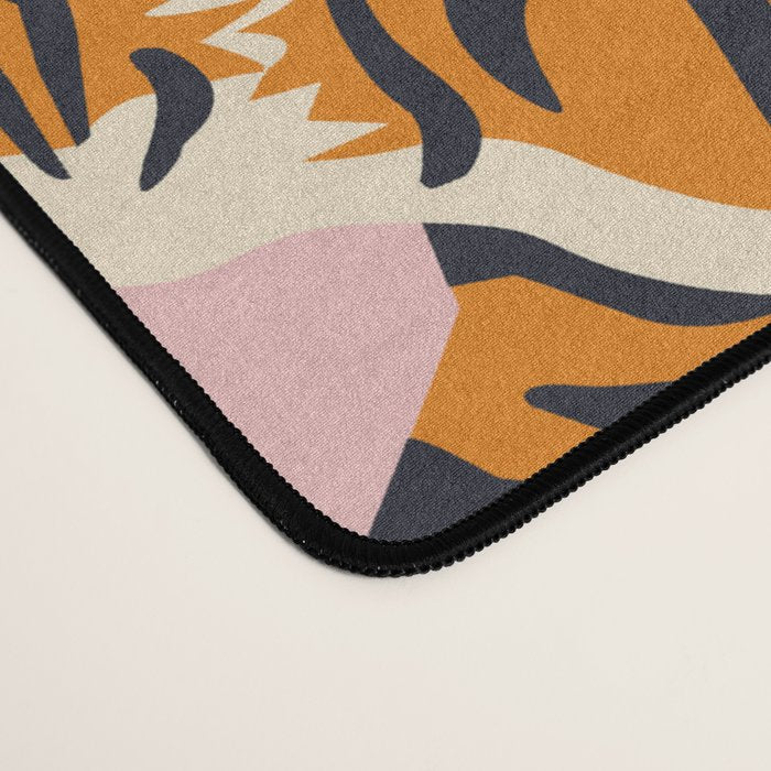 Bengal tigers and leopards on pink background Desk Mat Gallery Image 4