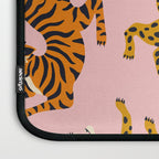 Bengal tigers and leopards on pink background Laptop Sleeve Gallery Image 3