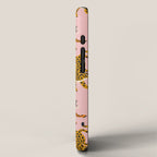 Bengal tigers and leopards on pink background iPhone Case Gallery Image 2