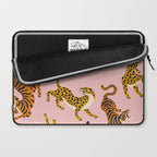Bengal tigers and leopards on pink background Laptop Sleeve Gallery Image 2