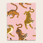 Bengal tigers and leopards on pink background Notebook Gallery Image 4