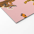 Bengal tigers and leopards on pink background Welcome Mat Gallery Image 2