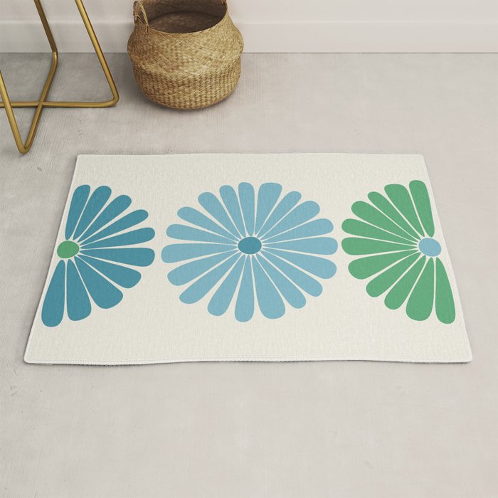 Retro Summer Daisies VI Rug Gallery Image 1