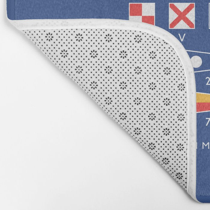 Maritime Nautical Signal Flags Chart - Navy Bath Mat Gallery Image 2