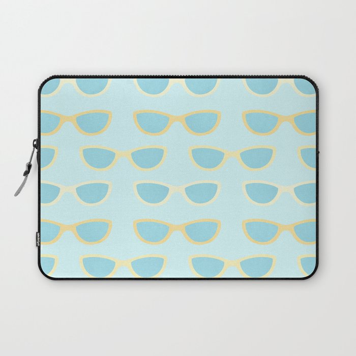 Yellow and blue retro sunglasses Laptop Sleeve Gallery Image 1
