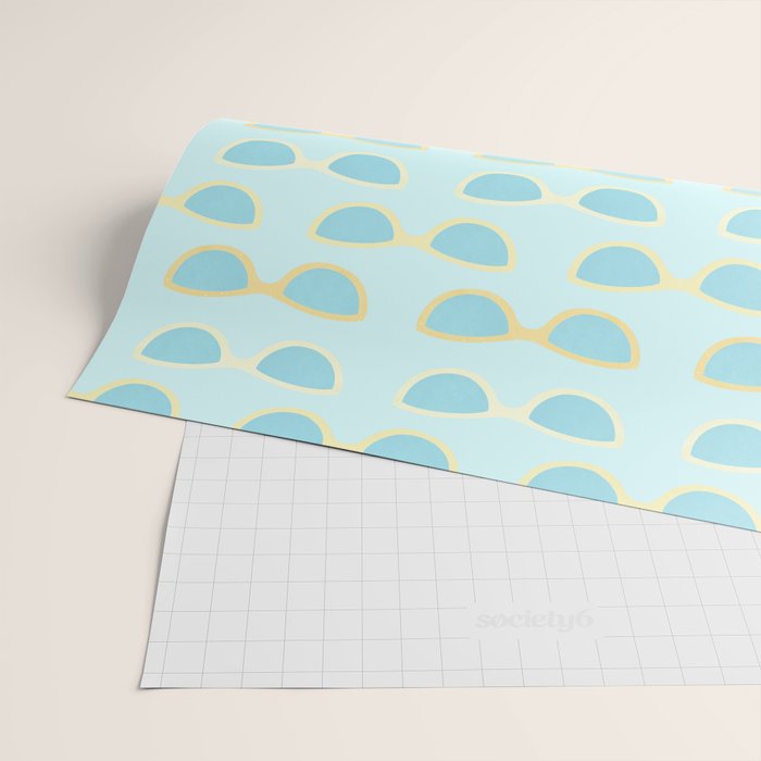 Yellow and blue retro sunglasses Wrapping Paper Gallery Image 2