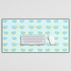 Yellow and blue retro sunglasses Desk Mat Gallery Image 1
