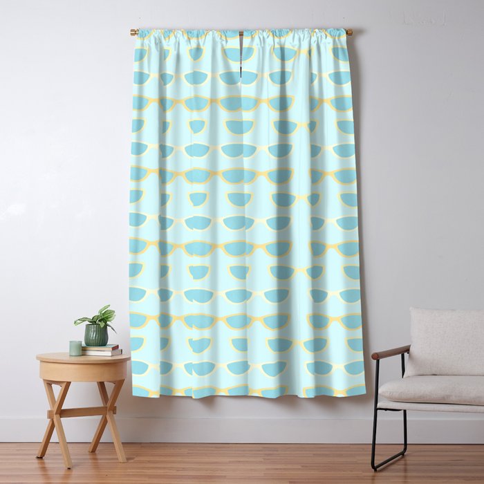 Yellow and blue retro sunglasses Window Curtain Gallery Image 5