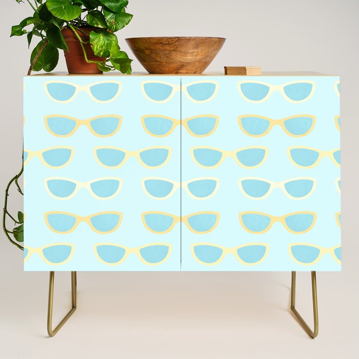 Yellow and blue retro sunglasses Credenza Gallery Image 1