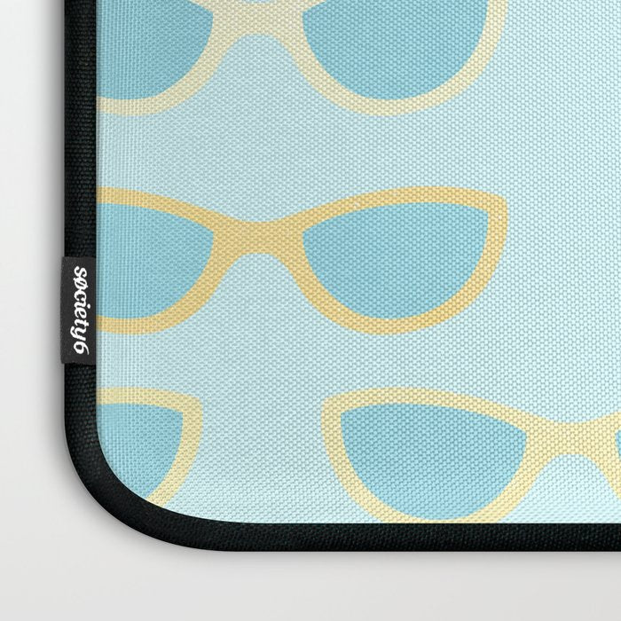 Yellow and blue retro sunglasses Laptop Sleeve Gallery Image 3