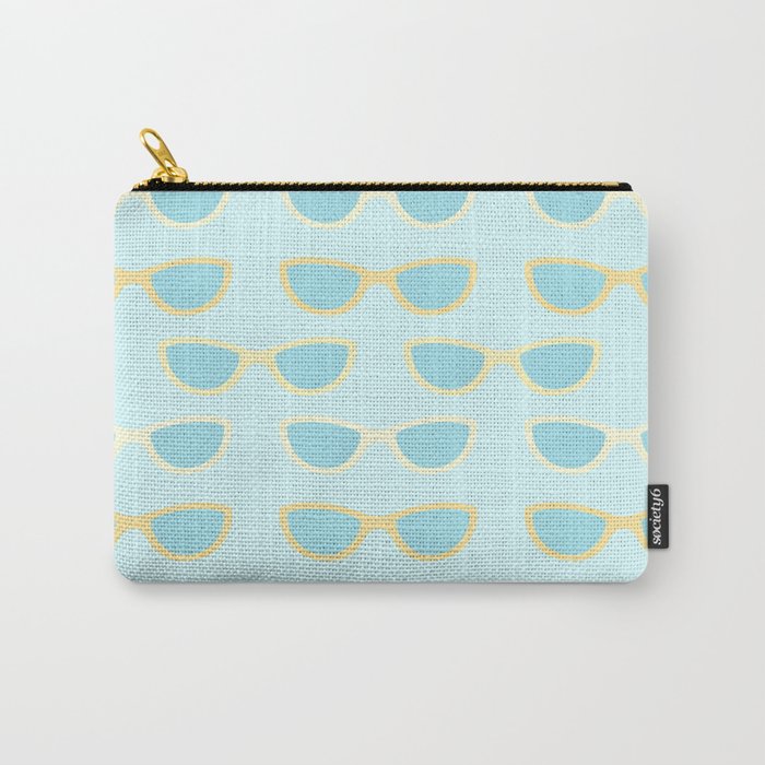 Yellow and blue retro sunglasses Carry All Pouch Gallery Image 1