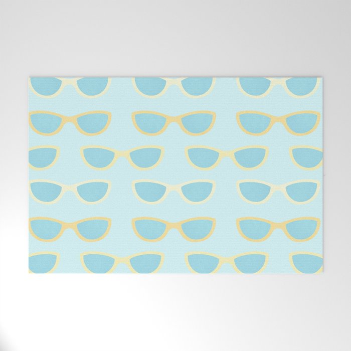 Yellow and blue retro sunglasses Welcome Mat Gallery Image 1