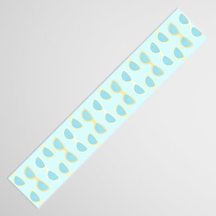 Yellow and blue retro sunglasses Table Runner Gallery Image 3