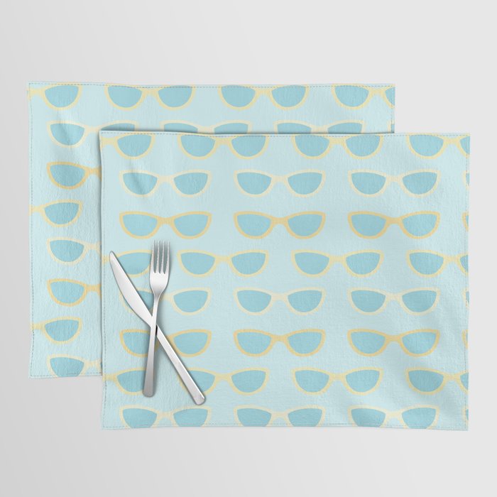 Yellow and blue retro sunglasses Placemat Gallery Image 1