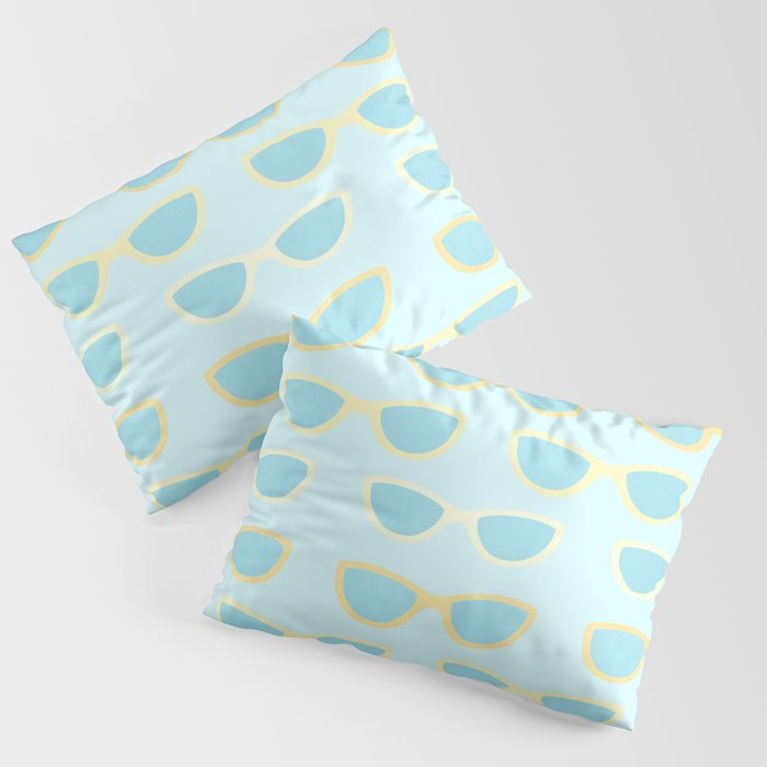 Yellow and blue retro sunglasses Pillow Sham Gallery Image 3