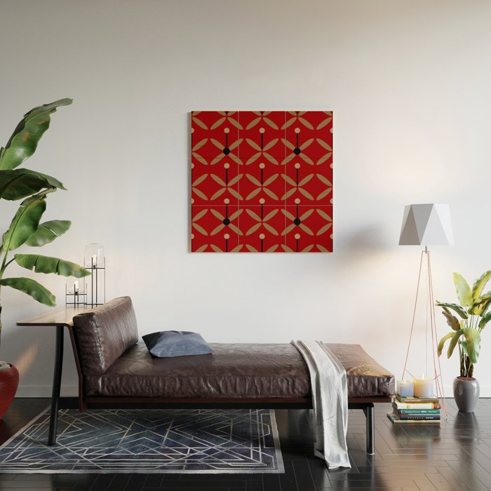 Bella Red Wood Wall Art Gallery Image 2