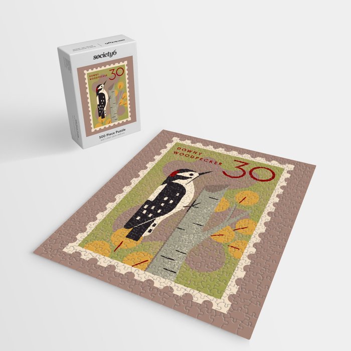 Woodpecker Postage Stamp Jigsaw Puzzle Gallery Image 2