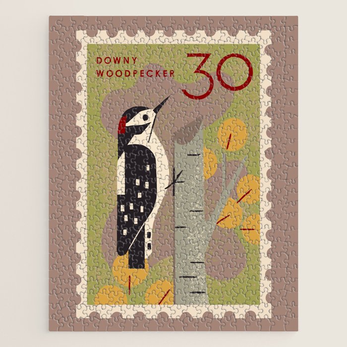 Woodpecker Postage Stamp Jigsaw Puzzle Gallery Image 1