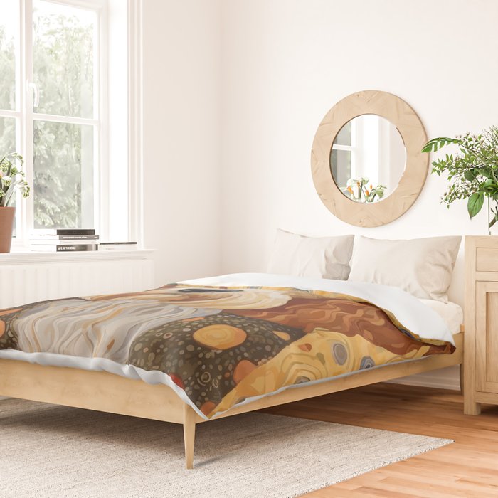Cute Klimt Dog with Colorful Jacket Duvet Cover Gallery Image 2