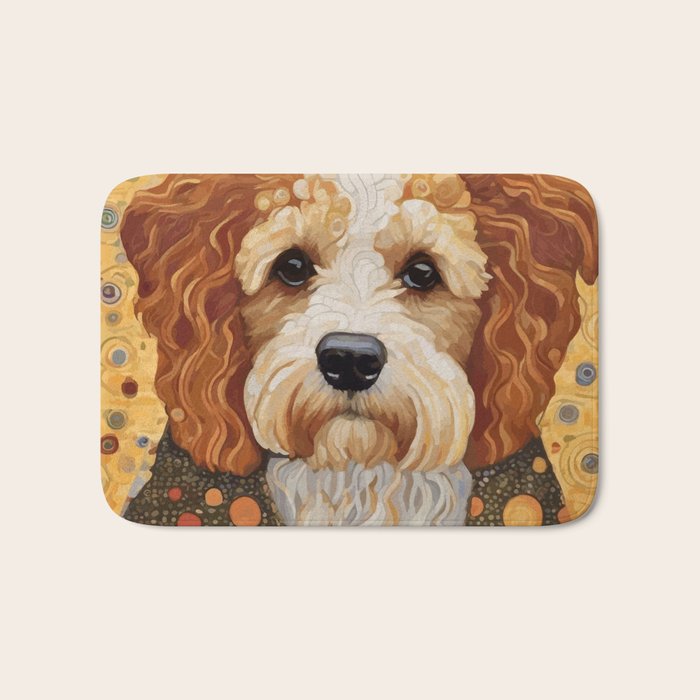 Cute Klimt Dog with Colorful Jacket Bath Mat Gallery Image 1