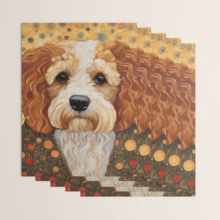Cute Klimt Dog with Colorful Jacket Wrapping Paper Gallery Image 3
