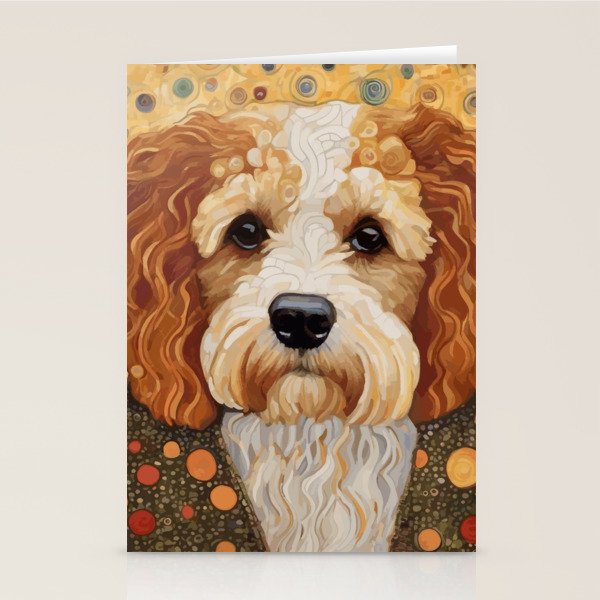Cute Klimt Dog with Colorful Jacket Stationery Card Gallery Image 2