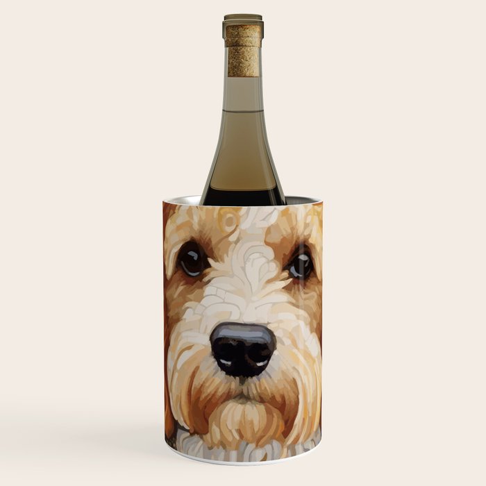 Cute Klimt Dog with Colorful Jacket Wine Chiller Gallery Image 1