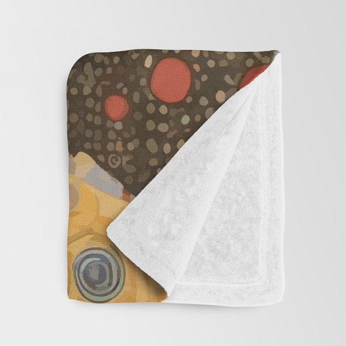 Cute Klimt Dog with Colorful Jacket Throw Blanket Gallery Image 3