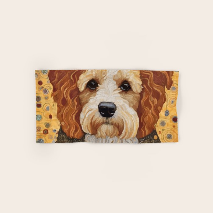 Cute Klimt Dog with Colorful Jacket Bath Towel Gallery Image 1