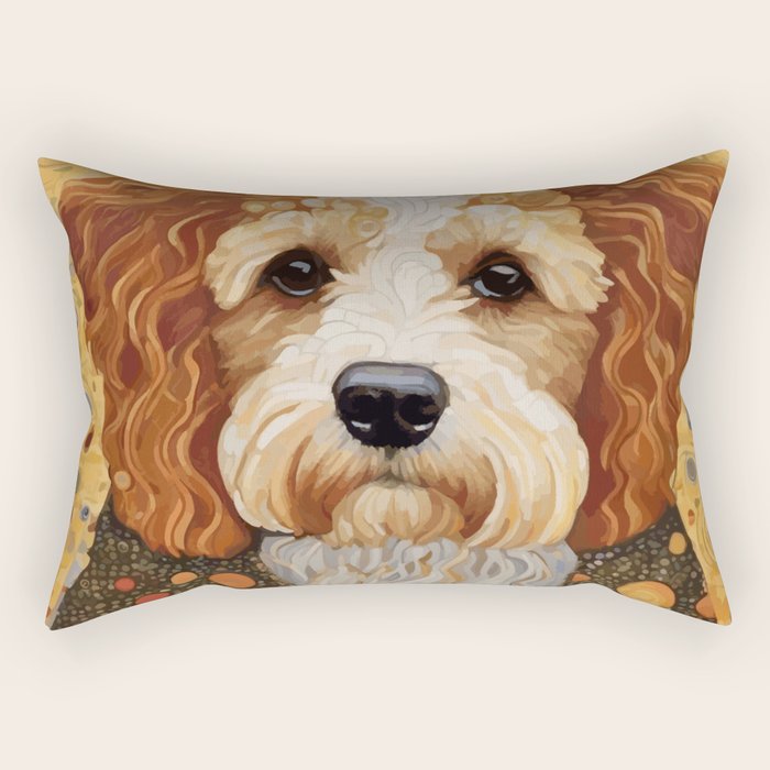 Cute Klimt Dog with Colorful Jacket Rectangular Pillow Gallery Image 2