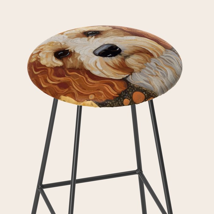 Cute Klimt Dog with Colorful Jacket Stool Gallery Image 2