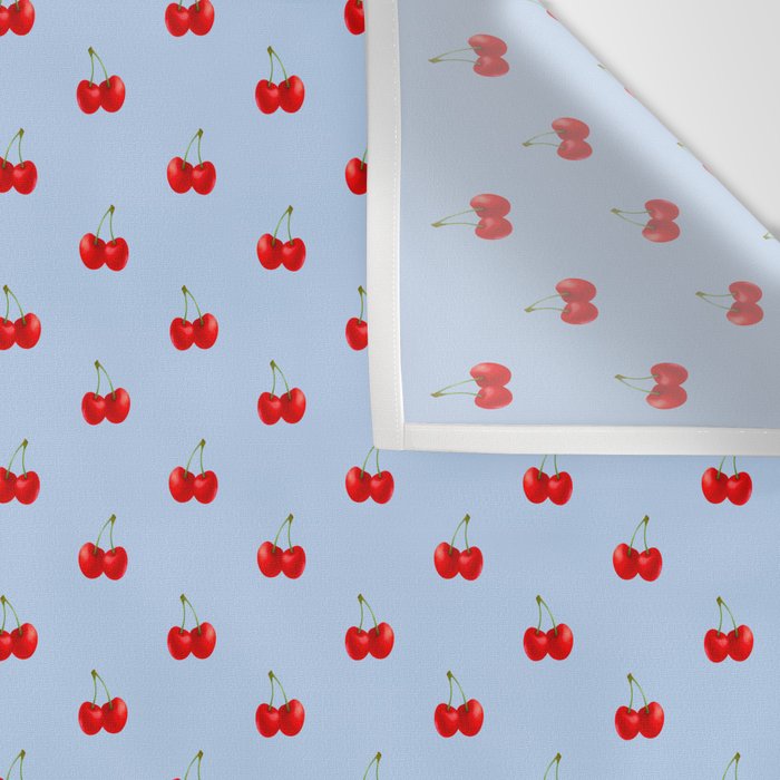 Y2K Cherries - Blue Pattern Miniature Wall Tapestry Gallery Image 3