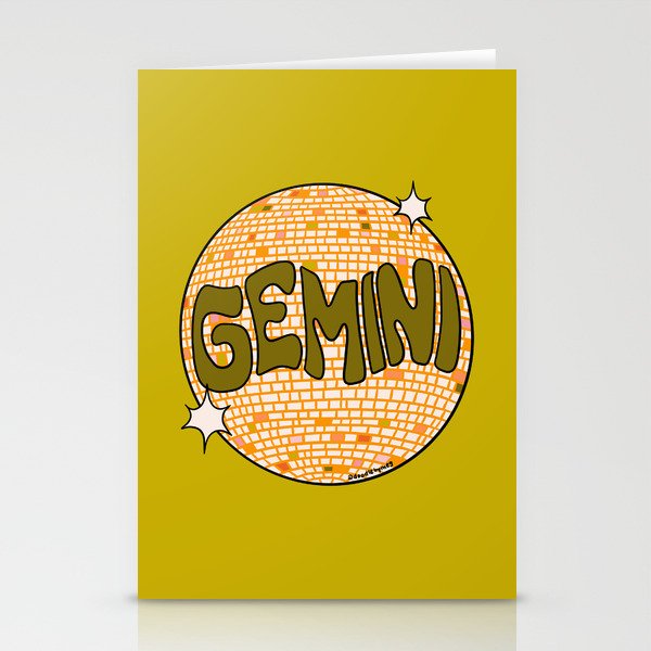 Gemini Disco Ball Stationery Card Gallery Image 2
